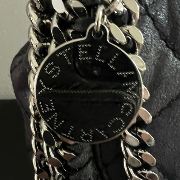 STELLA MCCARTNEY Falabella Shoulder Bag Black Shaggy Deer Quilted - Picture 5 of 6